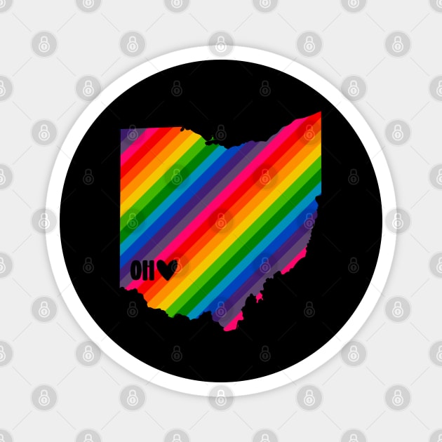 USA States: Ohio (rainbow) Magnet by LetsOverThinkIt